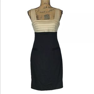 NEW Maggy London 6 Dress Black Khaki Color Block